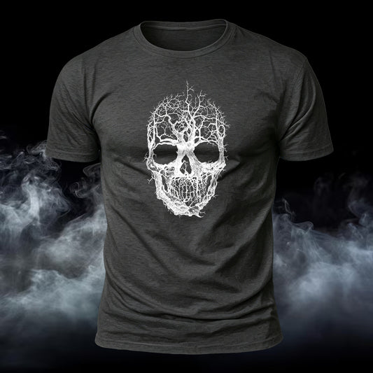 DTG Premium Cotton Skull Tree Printed T-Shirt