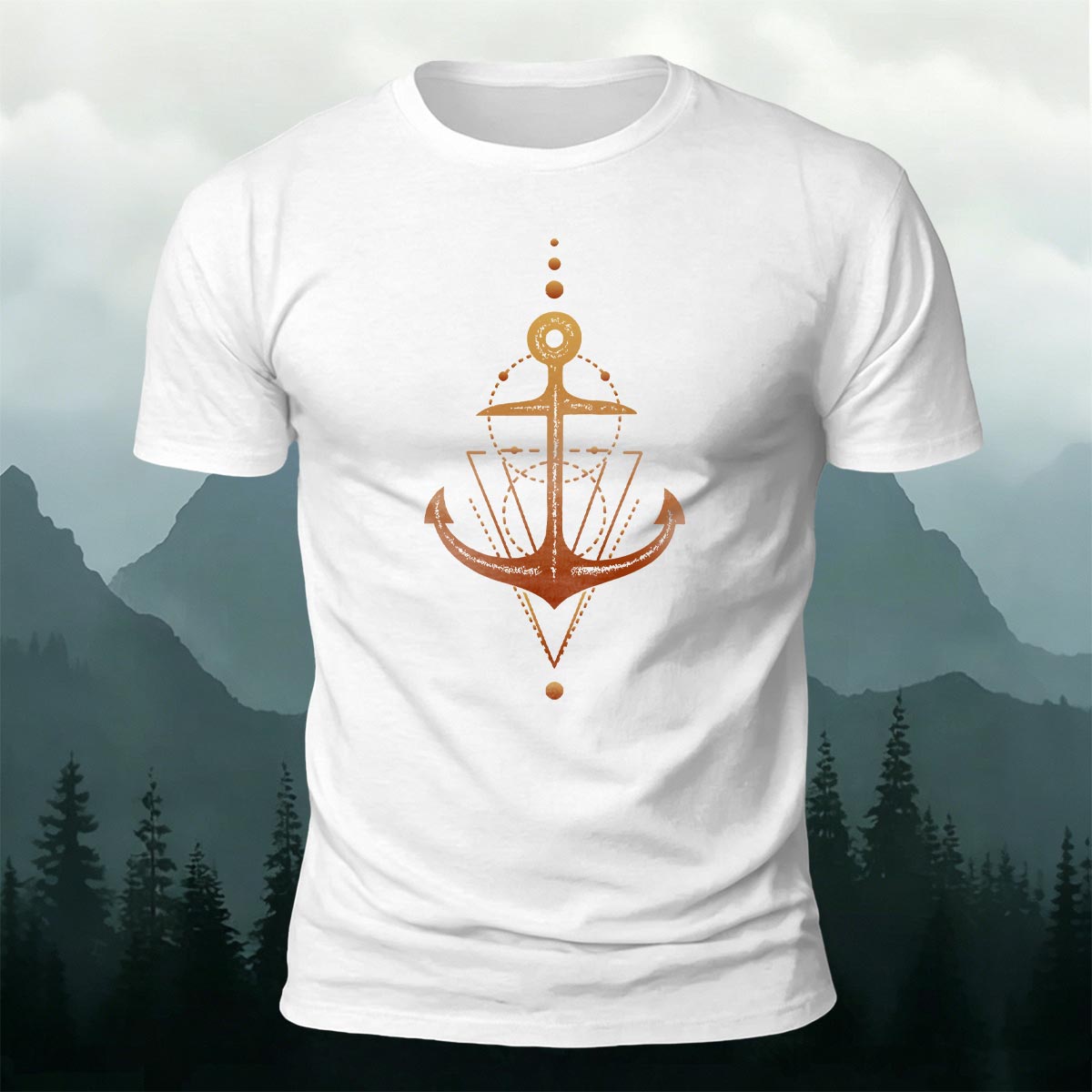 Geometric Nautical Graphic Soft Skin-friendly Tee