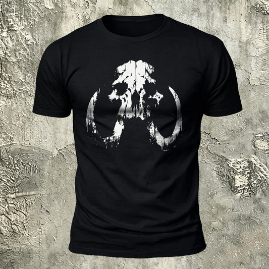 Lung Silhouette Print Cotton Crew-Neck T-Shirt