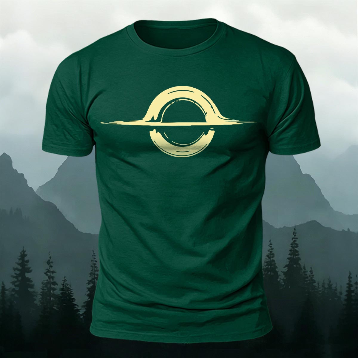 Abstract Sun Moon Graphic Minimalist Premium Cotton Tee DGE