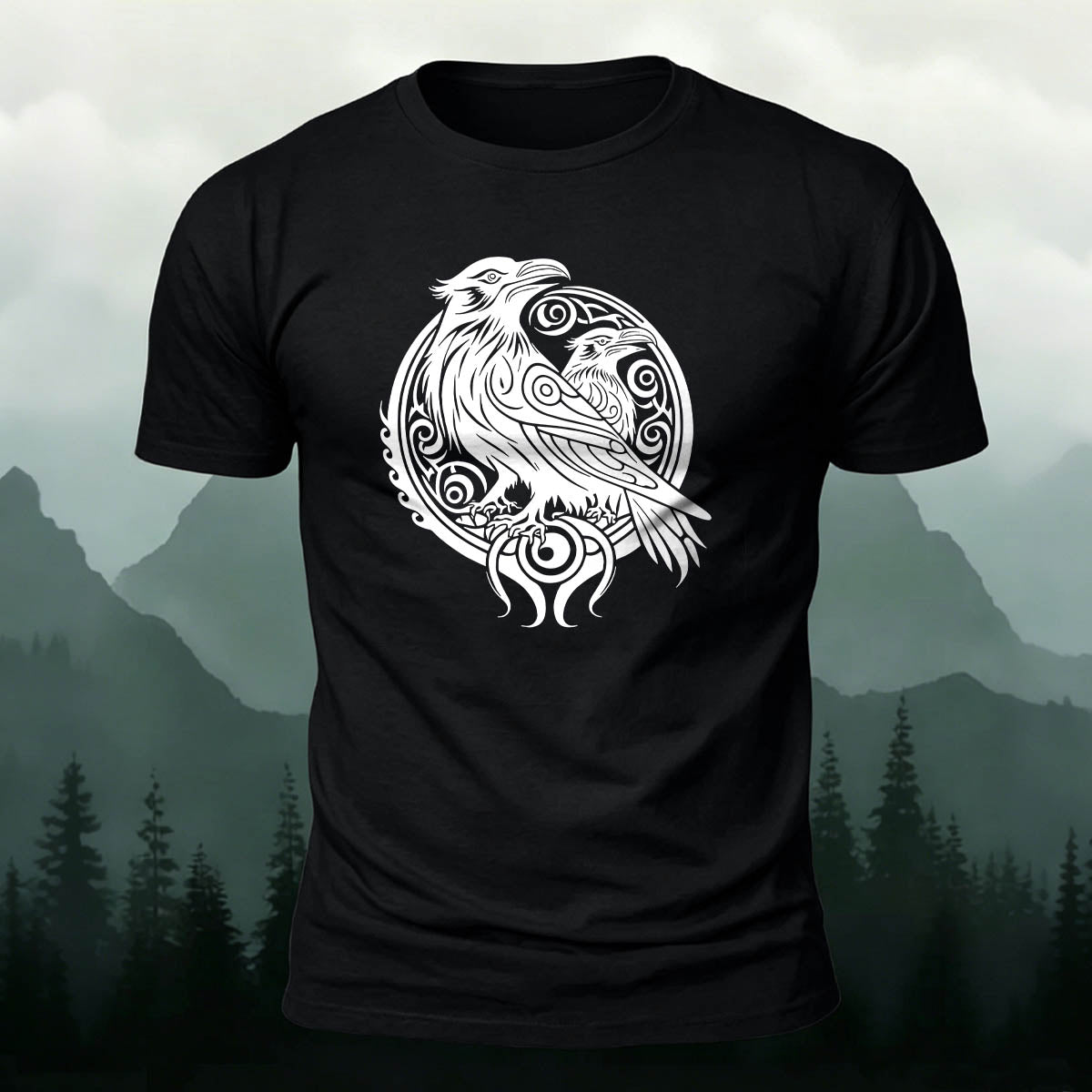 Bird Pattern Casual Natural 100% Cotton T-Shirt