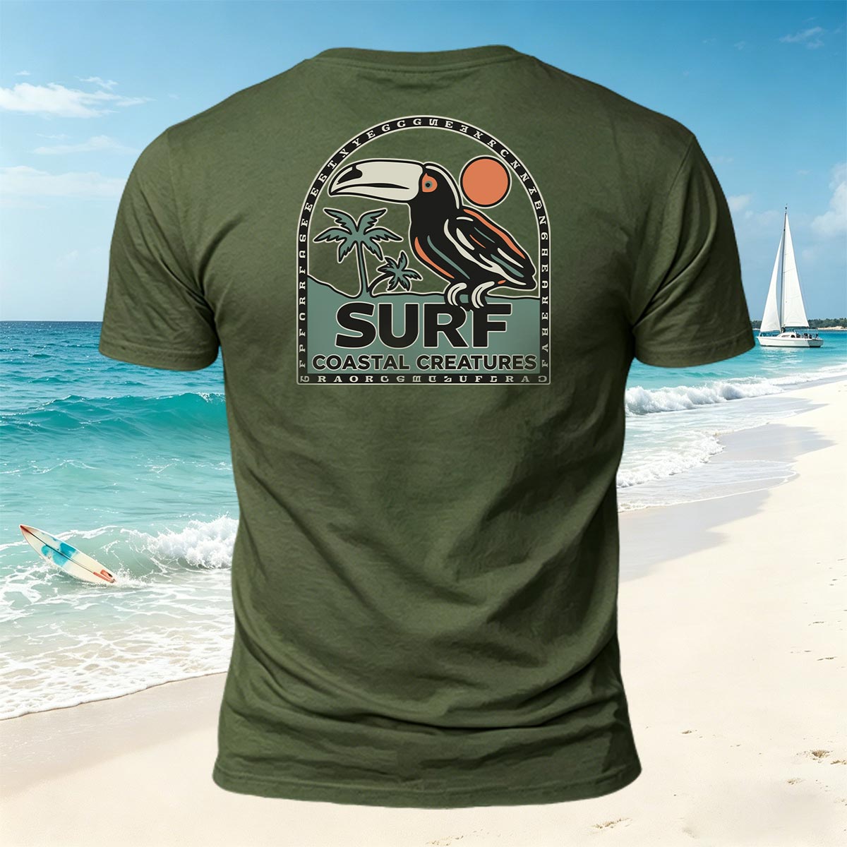 Toucan Tropical Coastal Casual Breathable T-Shirt