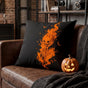 Linen Cotton Flame Skeleton Pumpkin Pillow