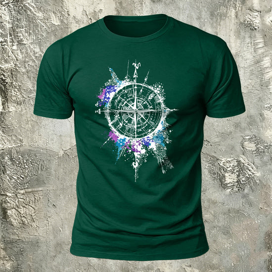 Compass Art Graphic 100% Cotton Casual T-Shirt DGE