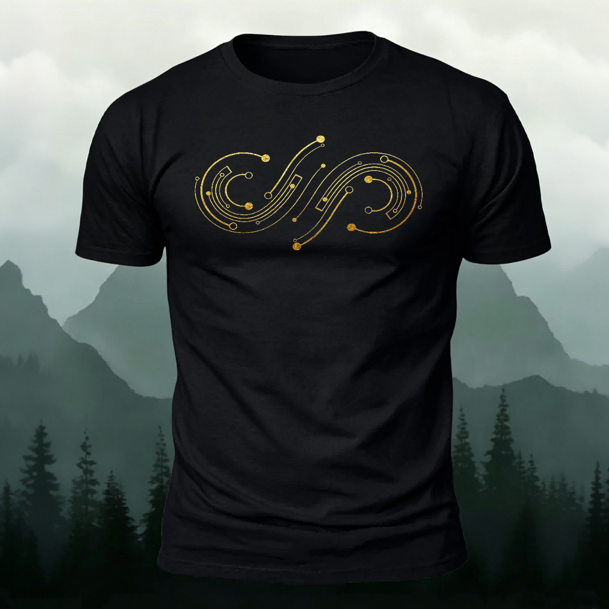 Minimalist Line Pattern Personality Premium Cotton T-Shirt