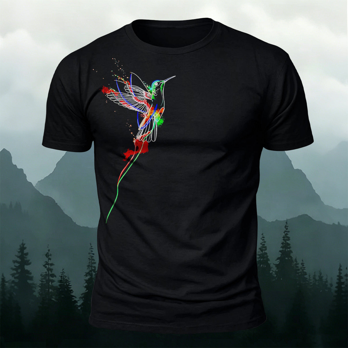 Colorful Flying Bird Natural Style 100% Cotton T-Shirt