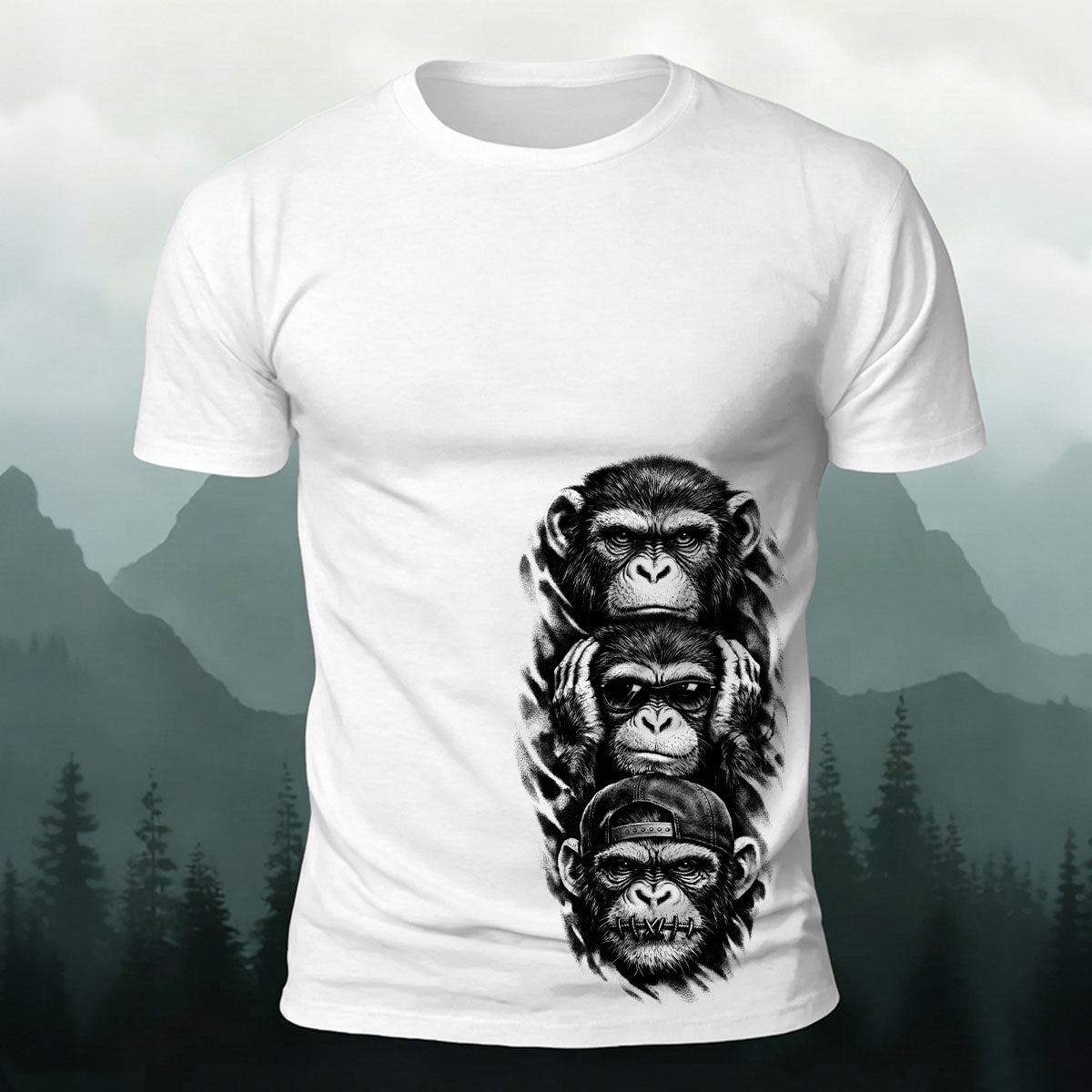 Fun Gorilla Trend Casual Premium Cotton T-shirt White