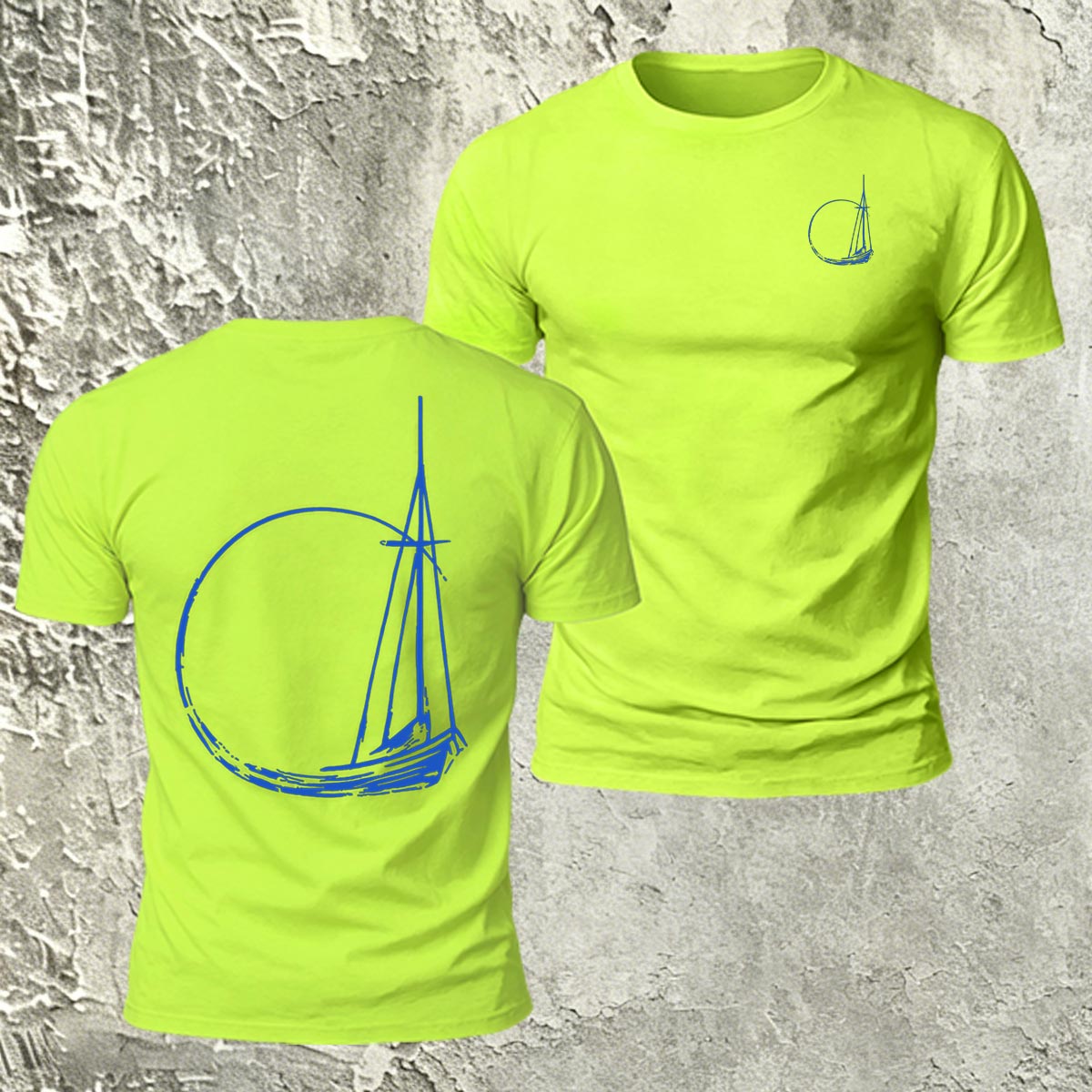 Minimalist Sailboat Line Fashion Skin-Friendly T-Shirt