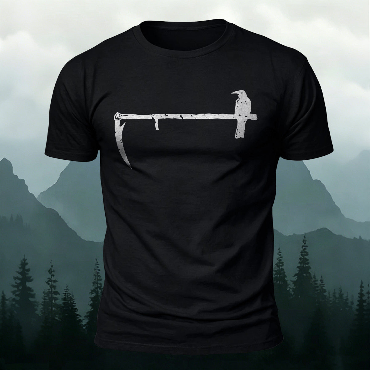 Lonely Bird Standing Scythe Casual Cotton T-Shirt