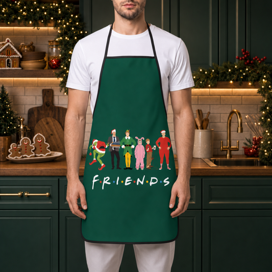 Linen Christmas Character Graphic Apron