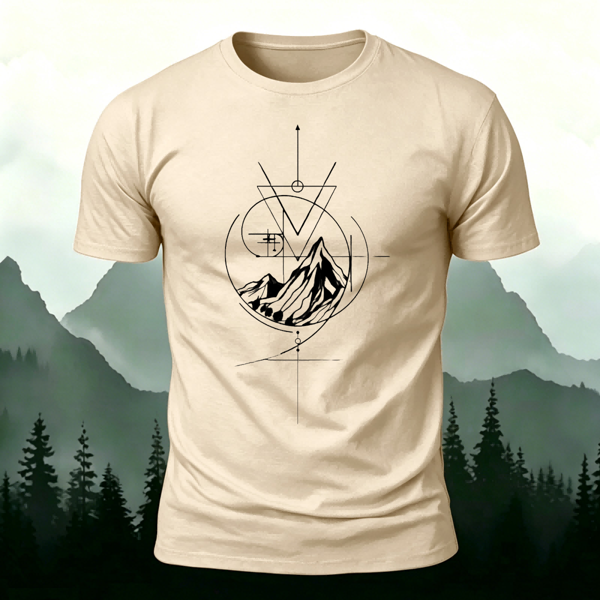 Mountain Pattern Outdoor Leisure Premium Cotton Tee