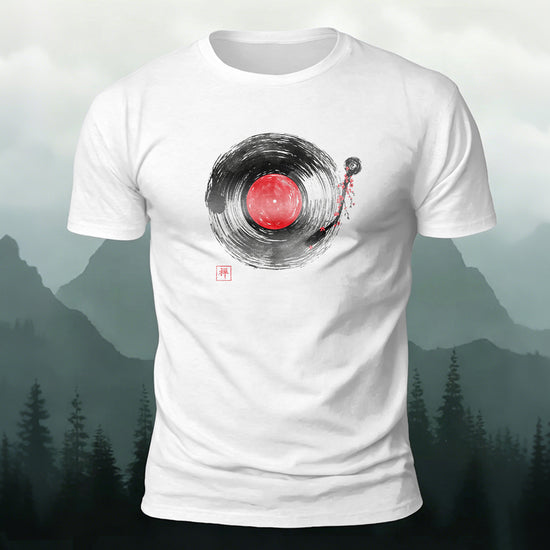 Minimalist Music Player Print Soft-touch Feel T-shirt White