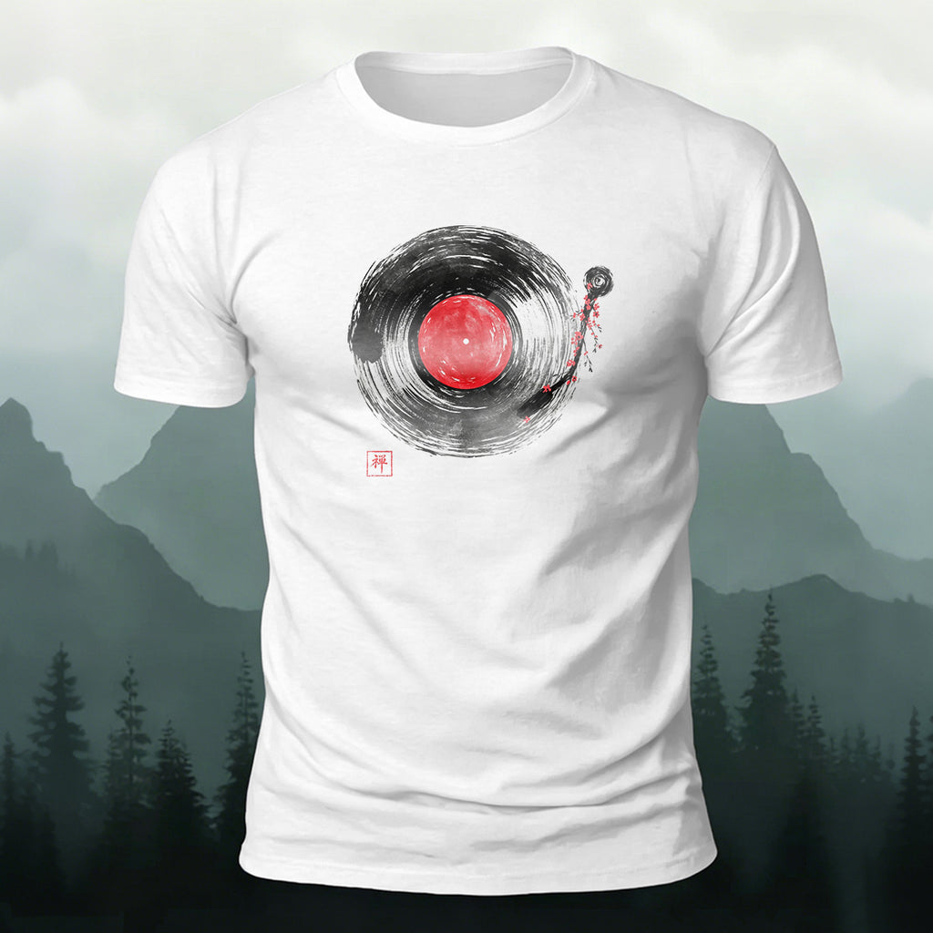 Minimalist Music Player Print Soft-touch Feel T-shirt White