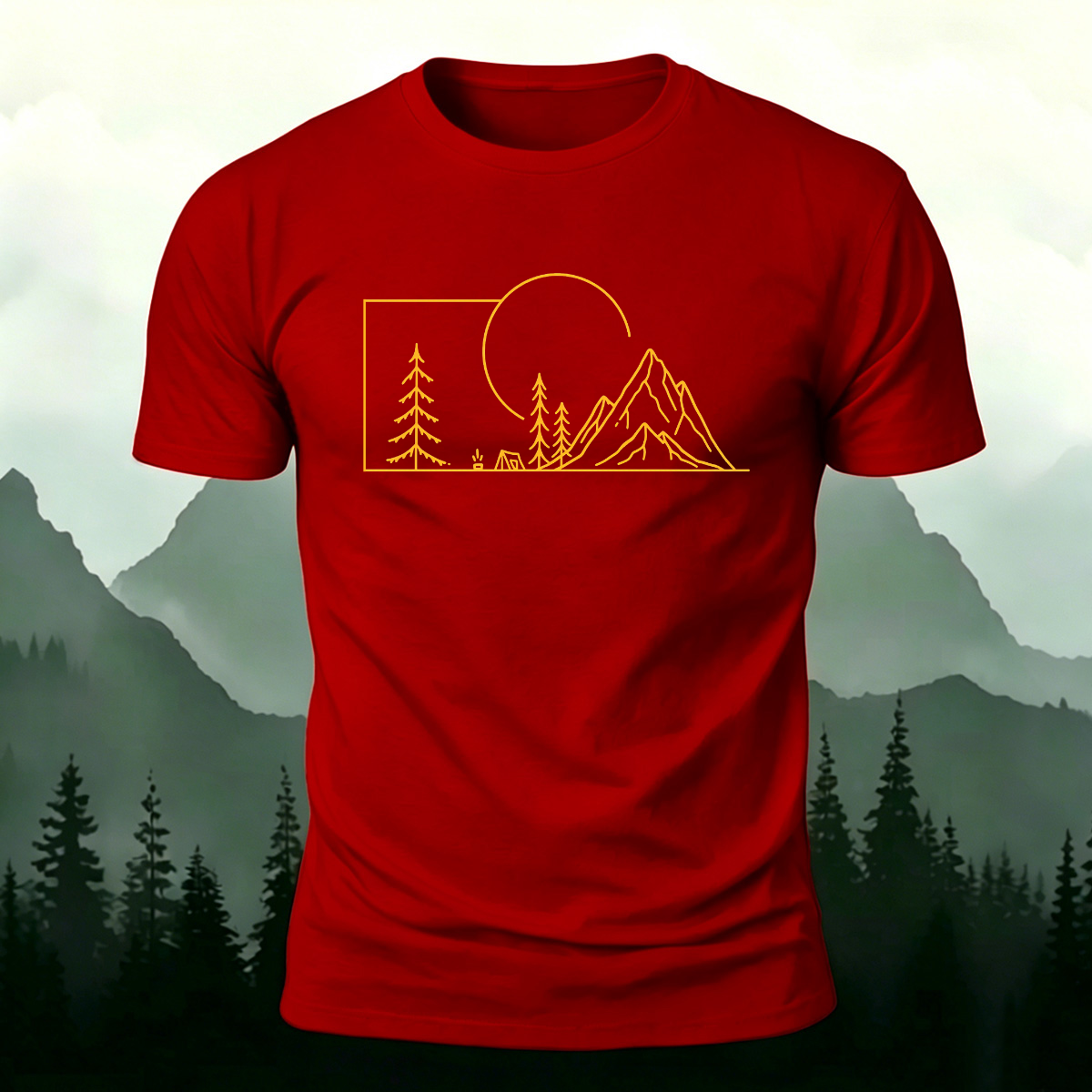 Minimalist Forest Nature Outdoor Casual Cotton Tee