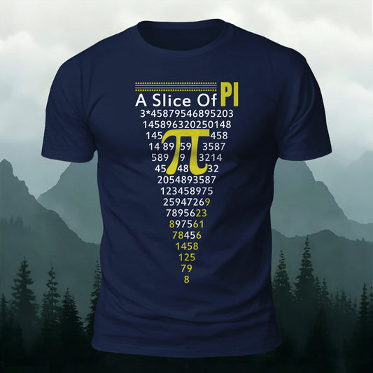 Soft Cotton Funny Pi Pizza Graphic Casual T‑Shirt