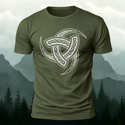 Triple Horn of Odin Printed Short Sleeve T-Shirt