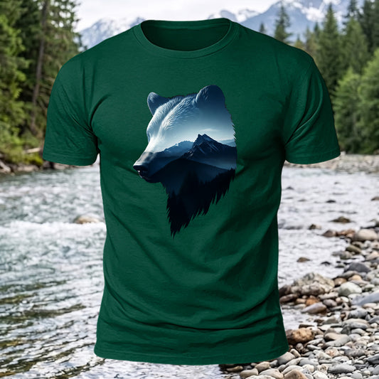 Bear Head Printed Short Sleeve T-Shirt