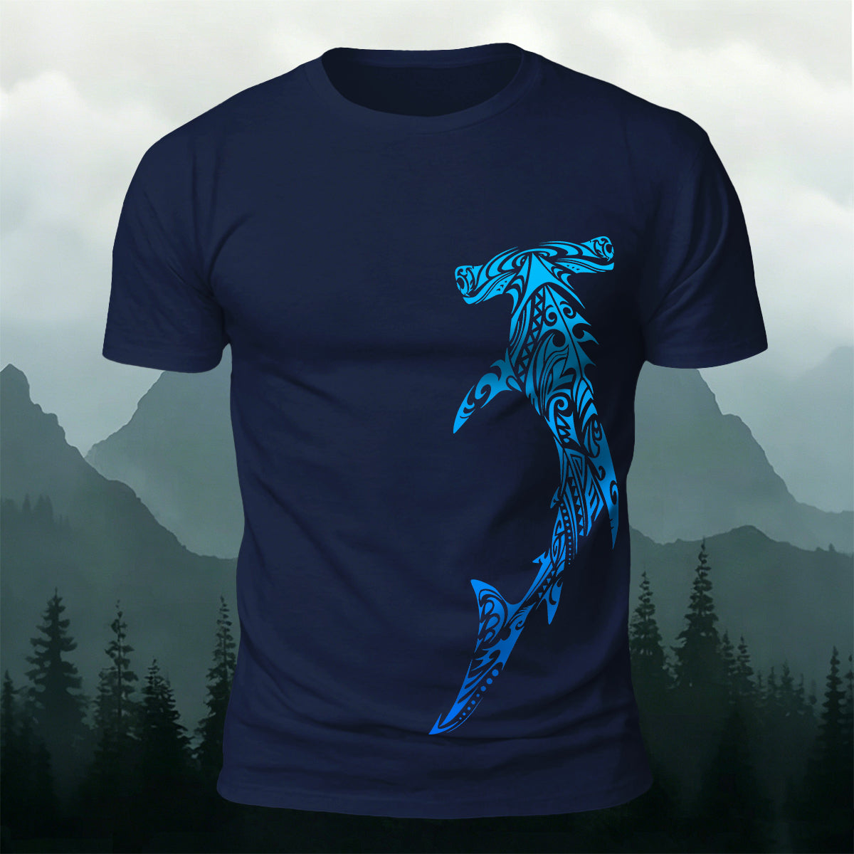 Tribal Hammerhead Shark Fashion Breathable Tee