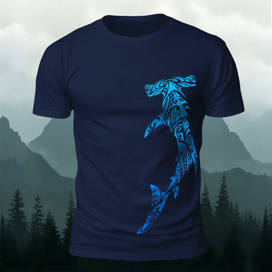 Tribal Hammerhead Shark Fashion Breathable Tee