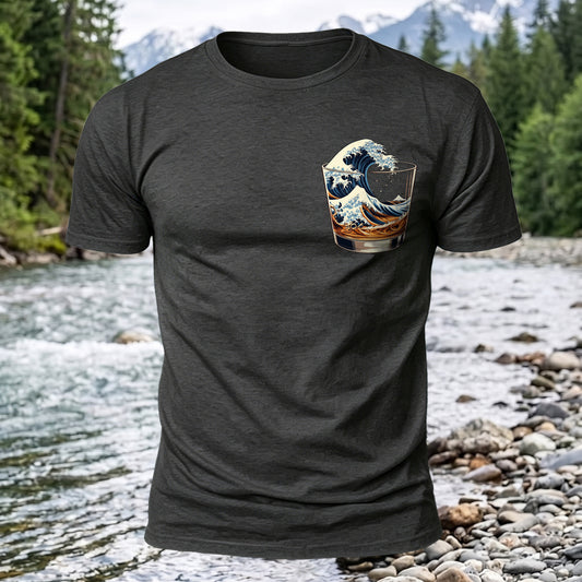 Wave In The Glass Printed Short Sleeve T-Shirt