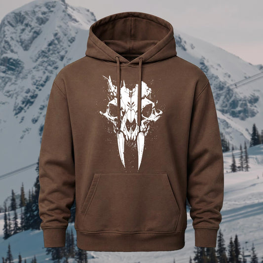 Saber-Toothed Bone Printed Hoodie Sweatshirt