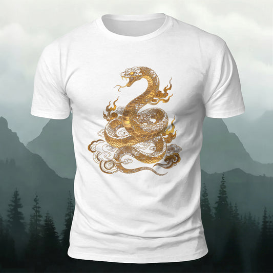 DTG Golden Snake Printed Short Sleeve T-Shirt