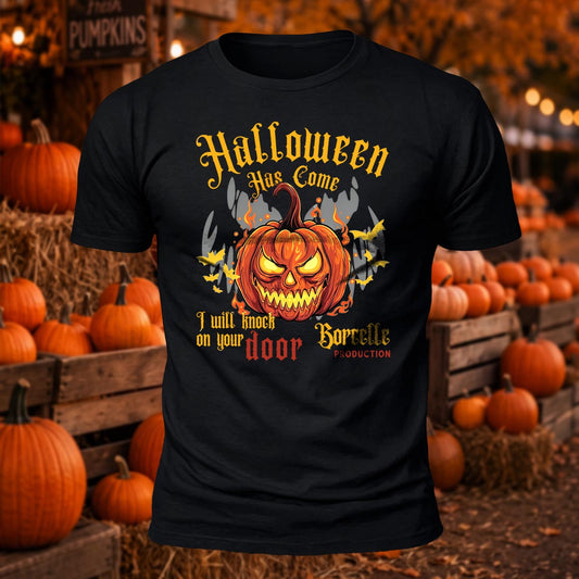 Halloween Has Come Pumpkin Printed Short Sleeve T-Shirt