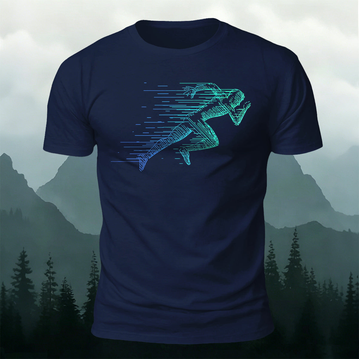 Simple Rapid Running Print Casual Breathable T-Shirt