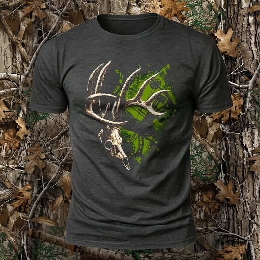 DTG Antlers Printed Short Sleeve T-Shirt