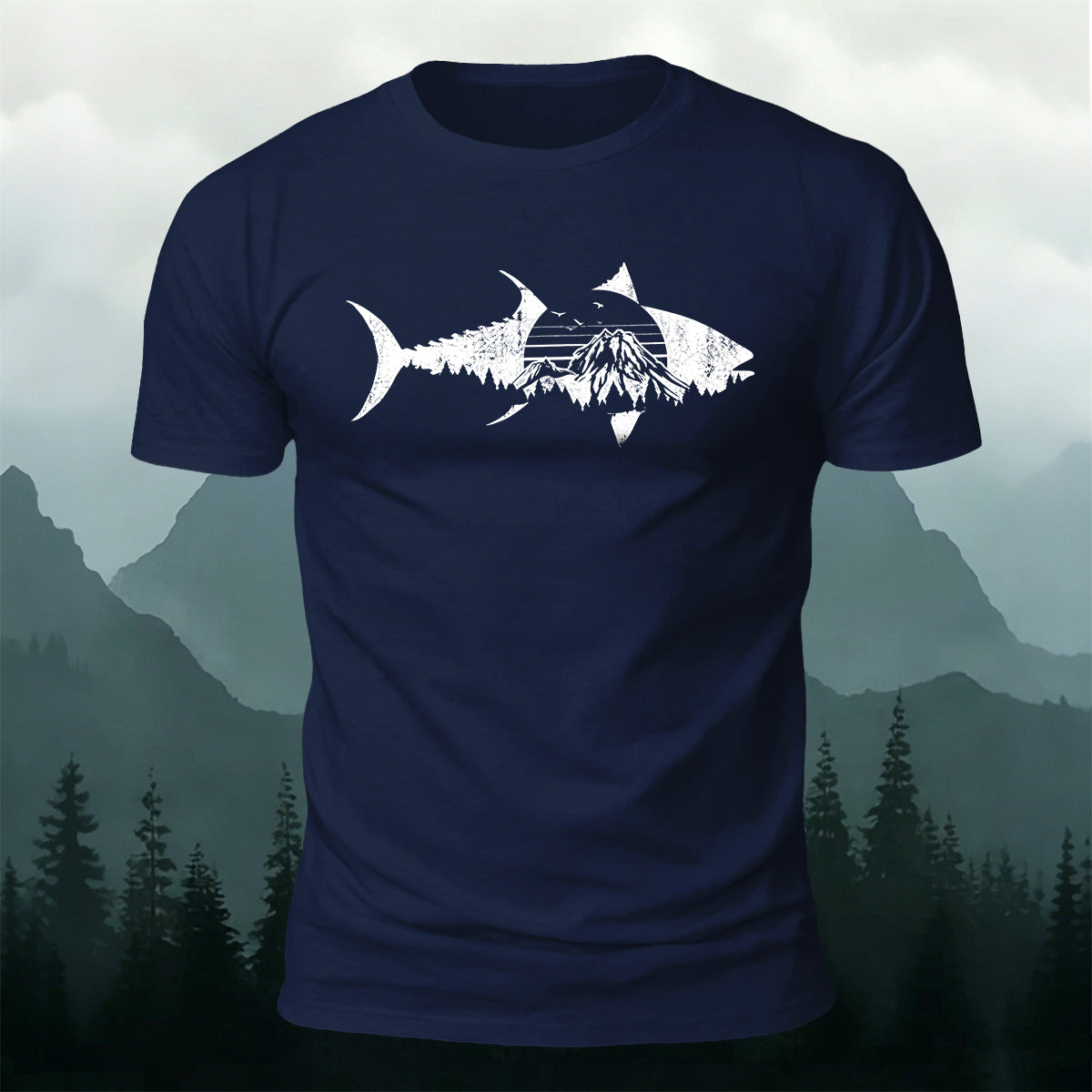Minimalist Fish Outdoor Casual Breathable Tee