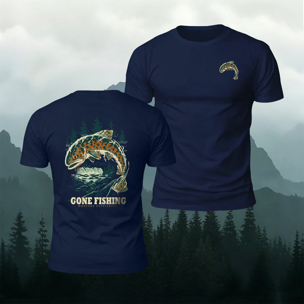 Go Catch Big Fish Printed Casual Cotton T-Shirt