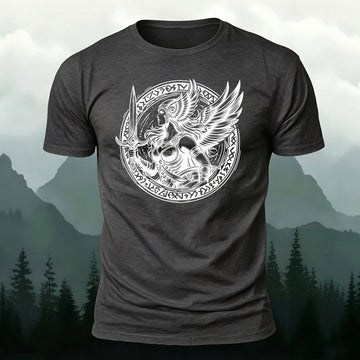 Premium Cotton Retro Print Crew Neck T-Shirt