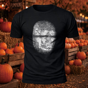 Forensic Identity - Skull Fingerprint Printed Short Sleeve T-Shirt