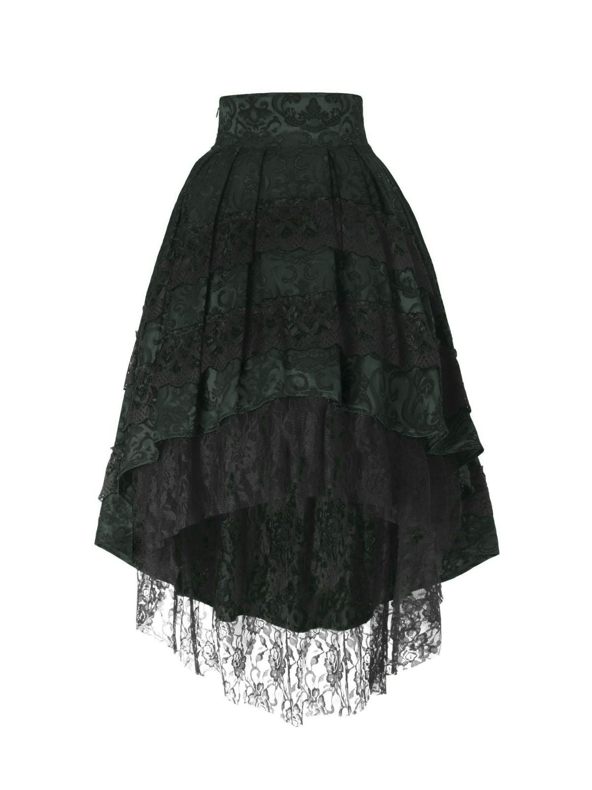 Women's Black Gothic-Style Heavy-Duty Lace Skirt
