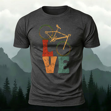 Premium Cotton LOVE Bicycle Print Casual T‑Shirt