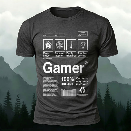 Premium Cotton Gamer Print Casual T‑Shirt