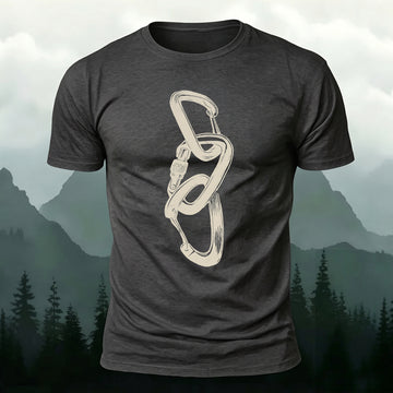 Soft Cotton Climbing Carabiner Print Casual T-Shirt