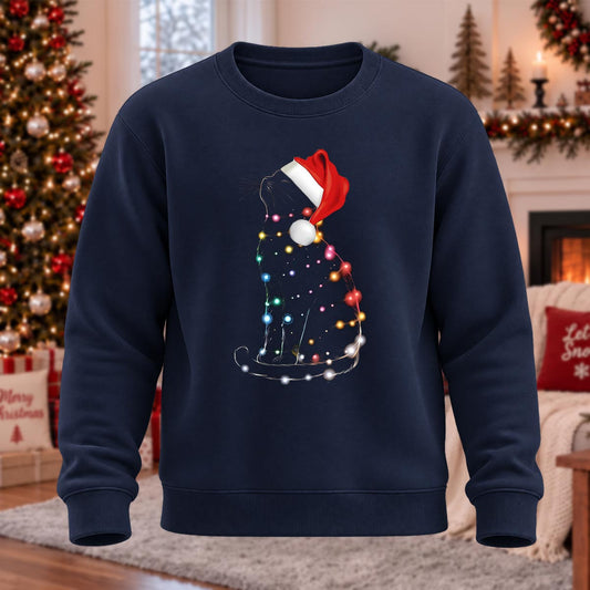 DTG Christmas Kitty Printed Round Neck Sweatshirt