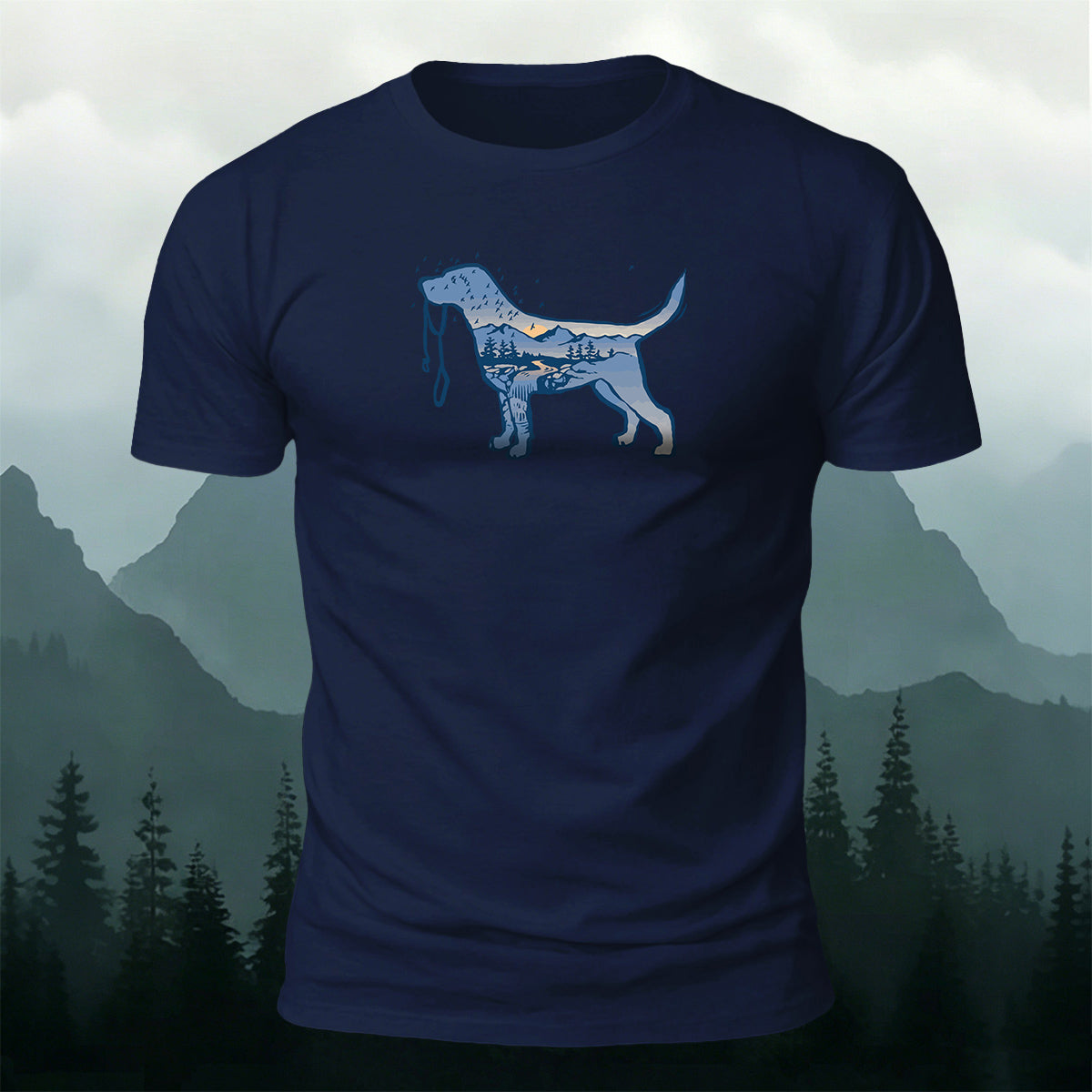 Cotton Creative Puppy Scenery Frame Versatile T-Shirt