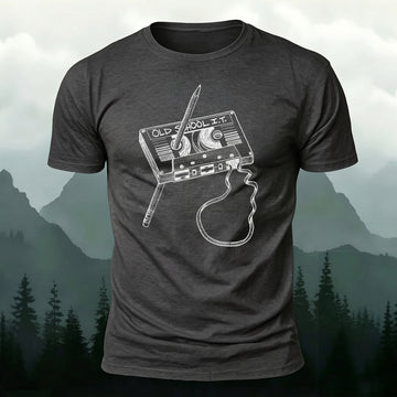 Combed Cotton Music-Themed Print Crew Neck T-Shirt