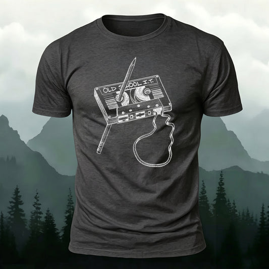 Combed Cotton Music-Themed Print Crew Neck T-Shirt