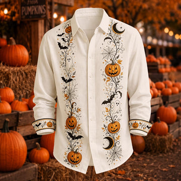 Ultimate Spooky Autumn Vibe & Halloween Party Button Down Shirt