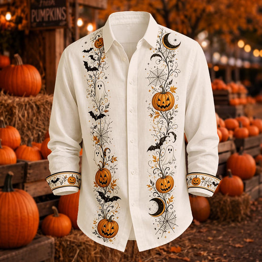 Ultimate Spooky Autumn Vibe & Halloween Party Button Down Shirt