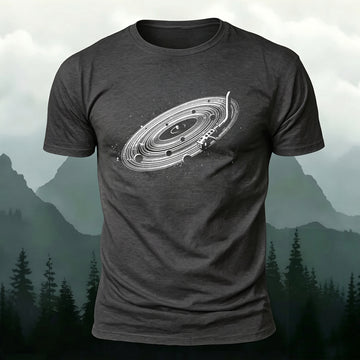 DTG Creative Music CD-Printed Crew-Neck T-Shirt