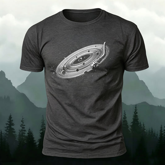 DTG Creative Music CD-Printed Crew-Neck T-Shirt