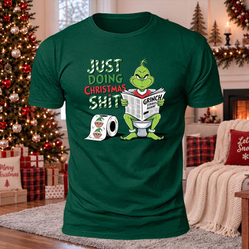 Just Doing Christmas Shxt Printed Casual Short Sleeve T-Shirt