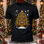 Bicycle Christmas Tree Printed Casual Short Sleeve T-Shirt