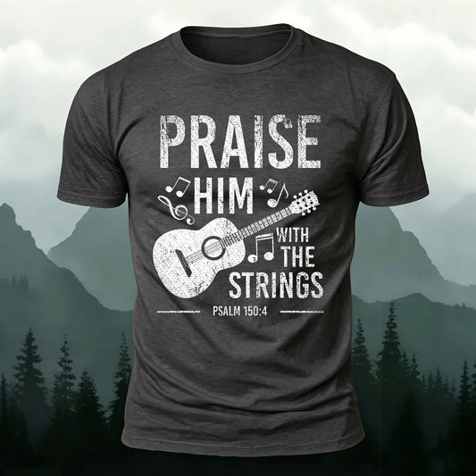 Soft Cotton Rock Guitar Print Casual T-Shirt