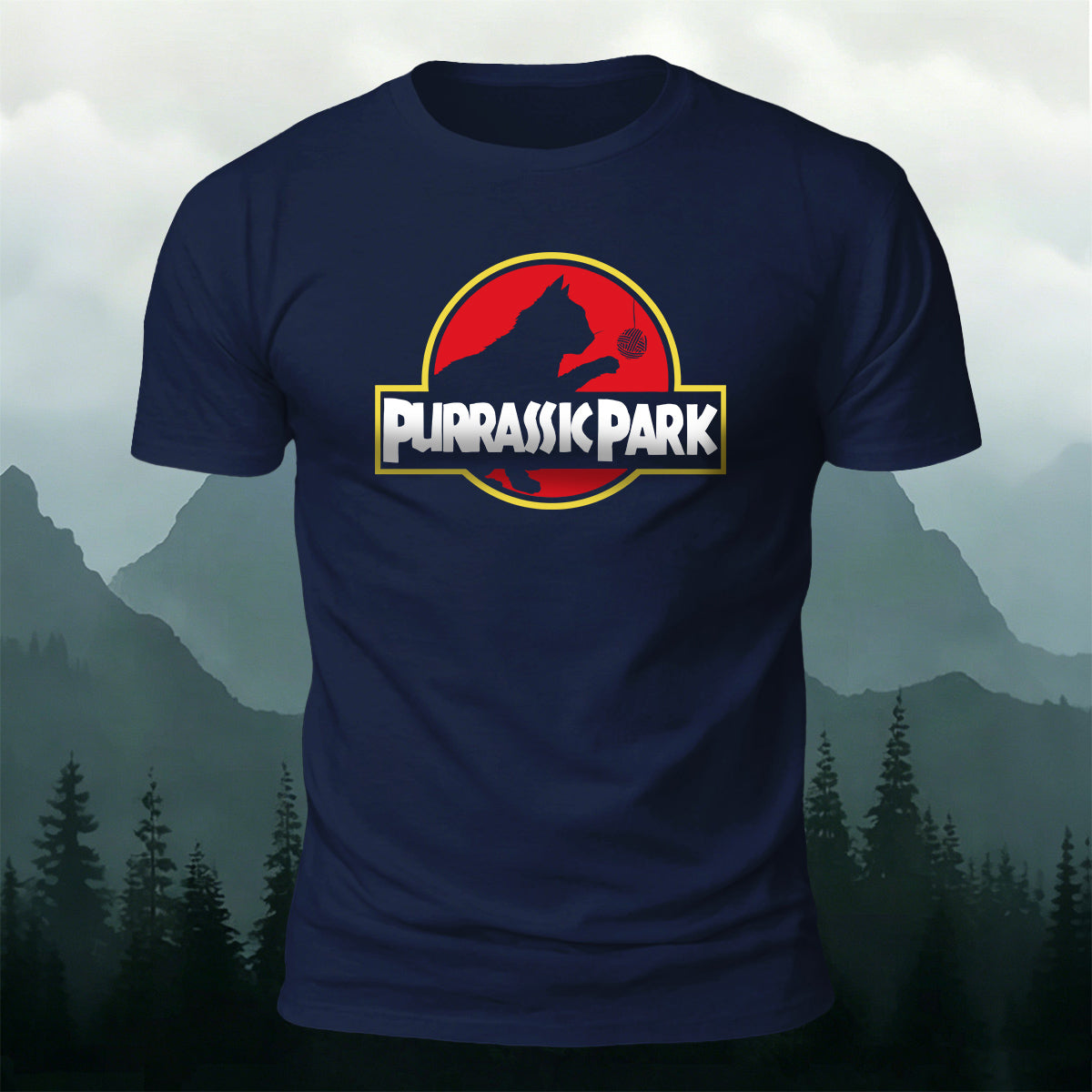 Combed Cotton Purrassk Park Crew Neck T-Shirt