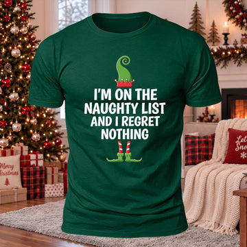 On The Naughty List Printed Casual Short Sleeve T-Shirt